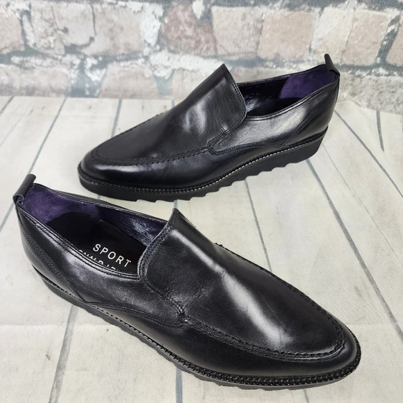 Donald J Pliner Sport Doro Leather Loafers Dark Purple Size 7 1/2M - Picture 9 of 14